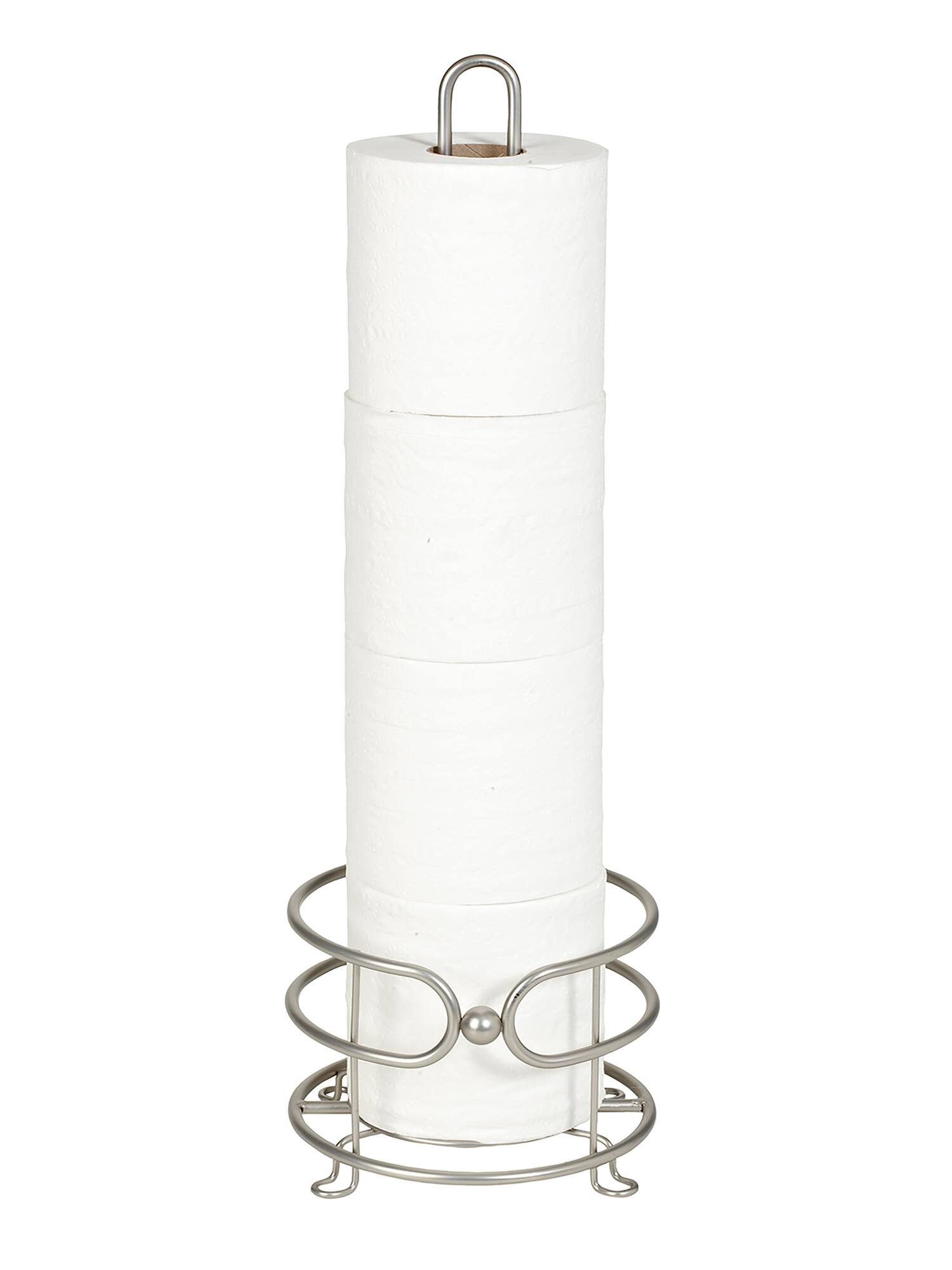 Bath Bliss Marble Ball Design Toilet Paper Reserve in Satin Nickel